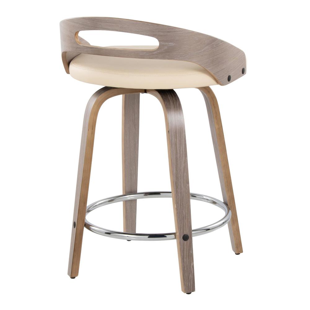 Grey Cassis 24" Fixed-Height Counter Stool - Set of 2