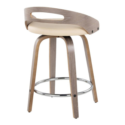 Grey Cassis 24" Fixed-Height Counter Stool - Set of 2