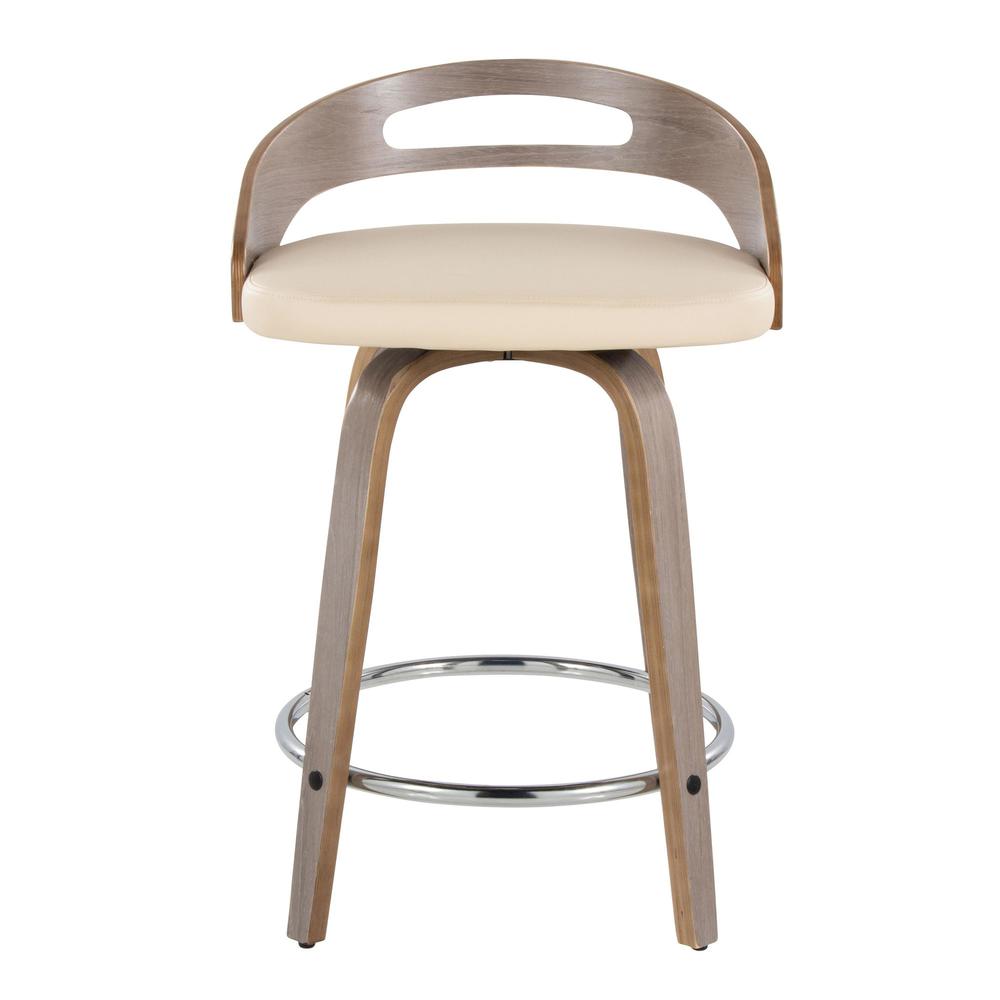 Grey Cassis 24" Fixed-Height Counter Stool - Set of 2