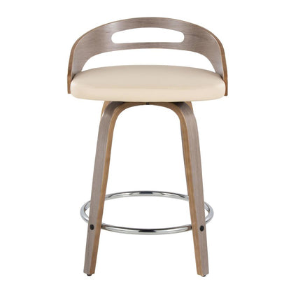 Grey Cassis 24" Fixed-Height Counter Stool - Set of 2