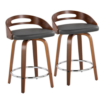 Brown Cassis 24" Fixed-Height Counter Stool - Set of 2