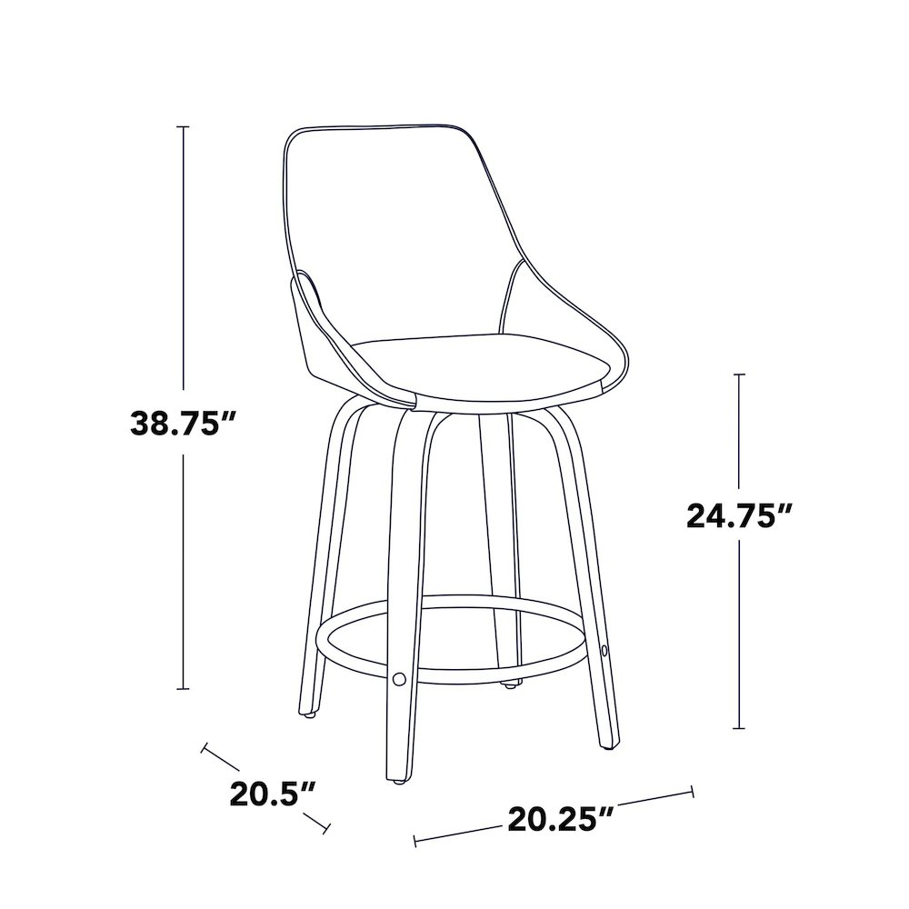 Diana 24" Fixed-Height Counter Stool - Set of 2