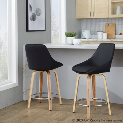 Diana 24" Fixed-Height Counter Stool - Set of  2