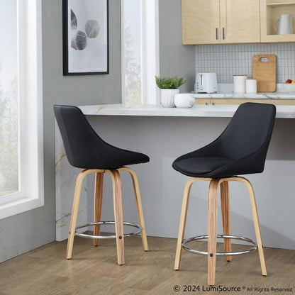 Diana 24" Fixed-Height Counter Stool - Set of  2