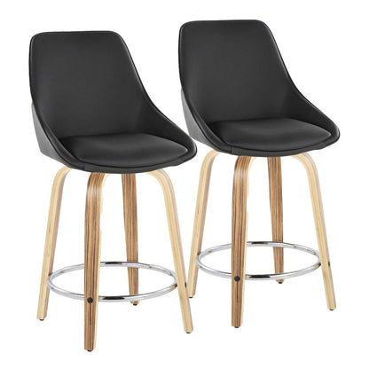 Diana 24" Fixed-Height Counter Stool - Set of  2