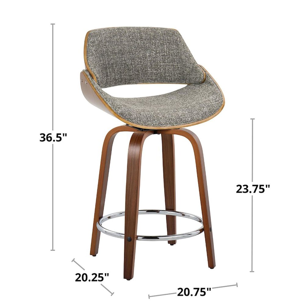 Fabrizzi 24" Fixed-Height Counter Stool - Set of 2