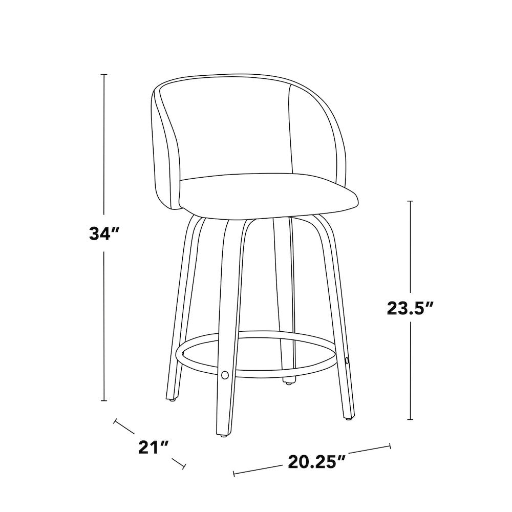 Fran 24" Fixed-Height Counter Stool - Set of 2