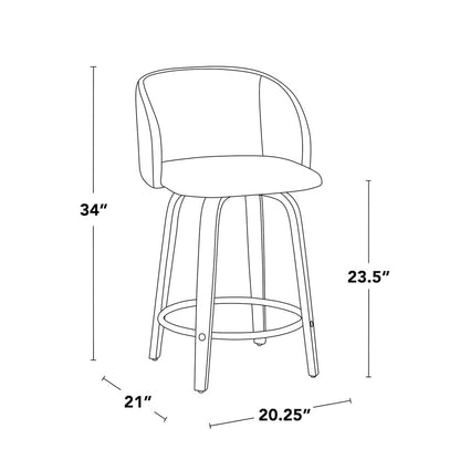 Fran 24" Fixed-Height Counter Stool - Set of 2