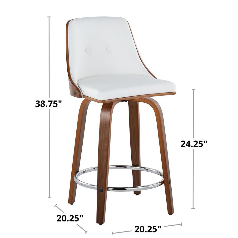 Brown Gianna 24" Fixed-Height Counter Stool - Set of 2