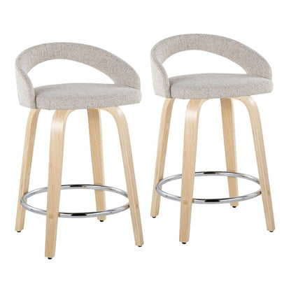 Grotto Upholstered 24" Fixed-Height Counter Stool - Set of 2