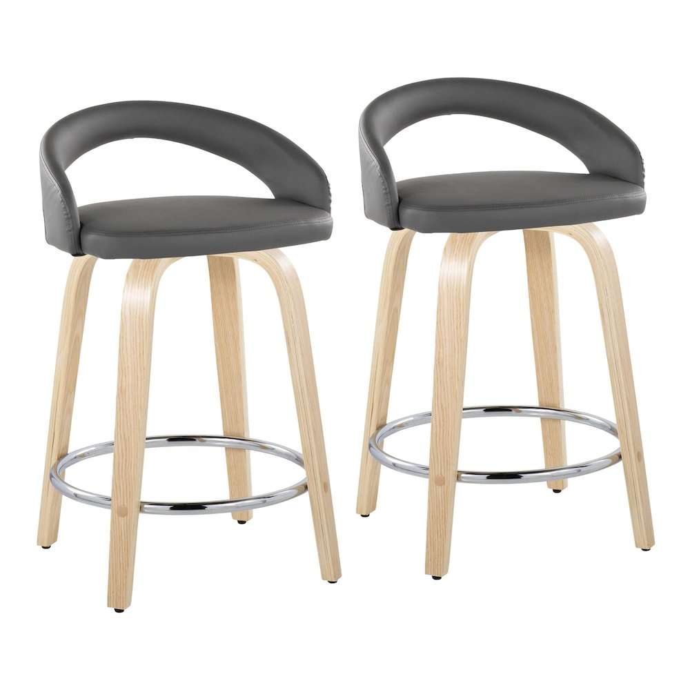 Grotto Upholstered 24" Fixed-Height Counter Stool - Set of 2