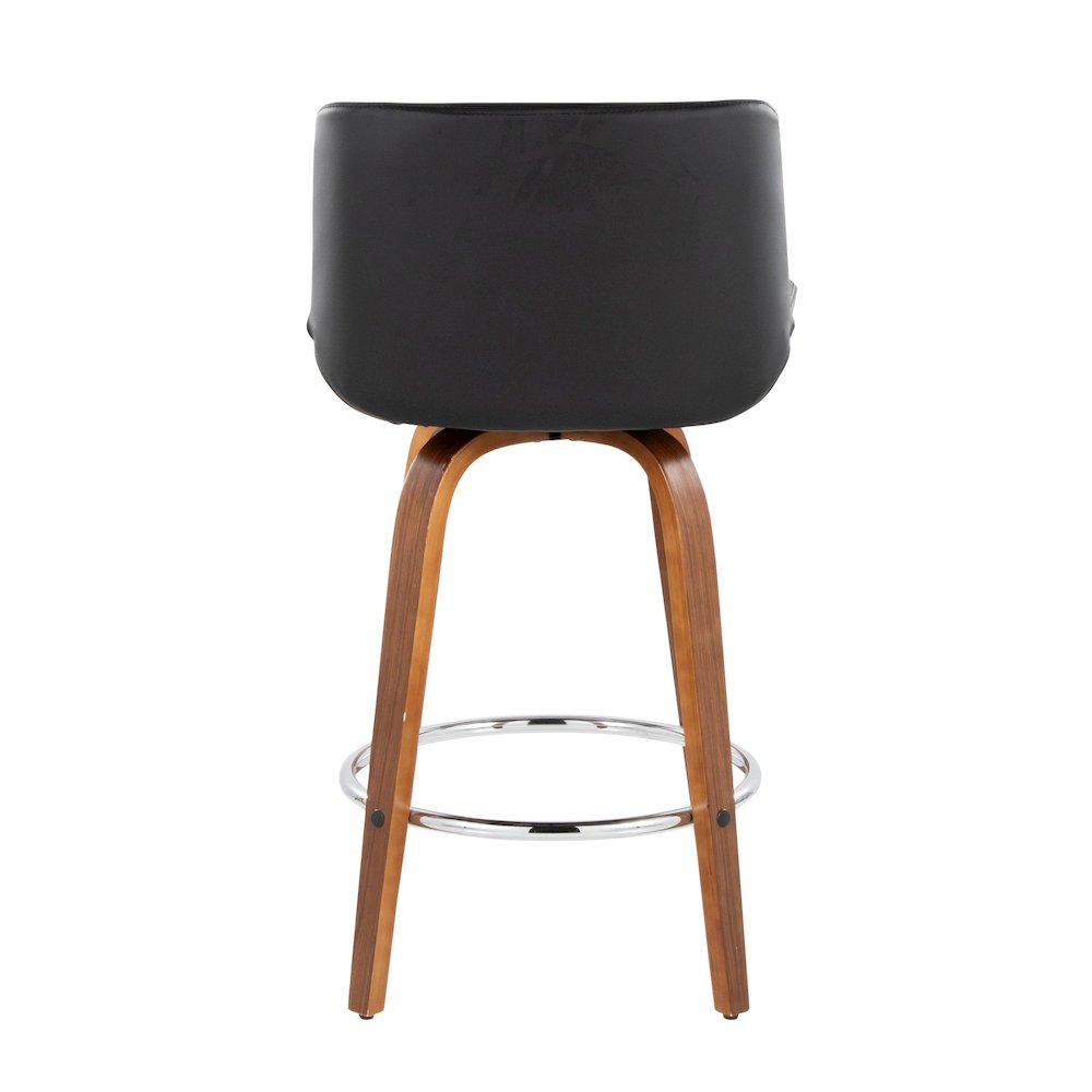 Santi 24" Fixed-Height Counter Stool - Set of 2 in Walnut Wood