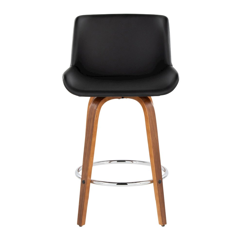 Santi 24" Fixed-Height Counter Stool - Set of 2 in Walnut Wood