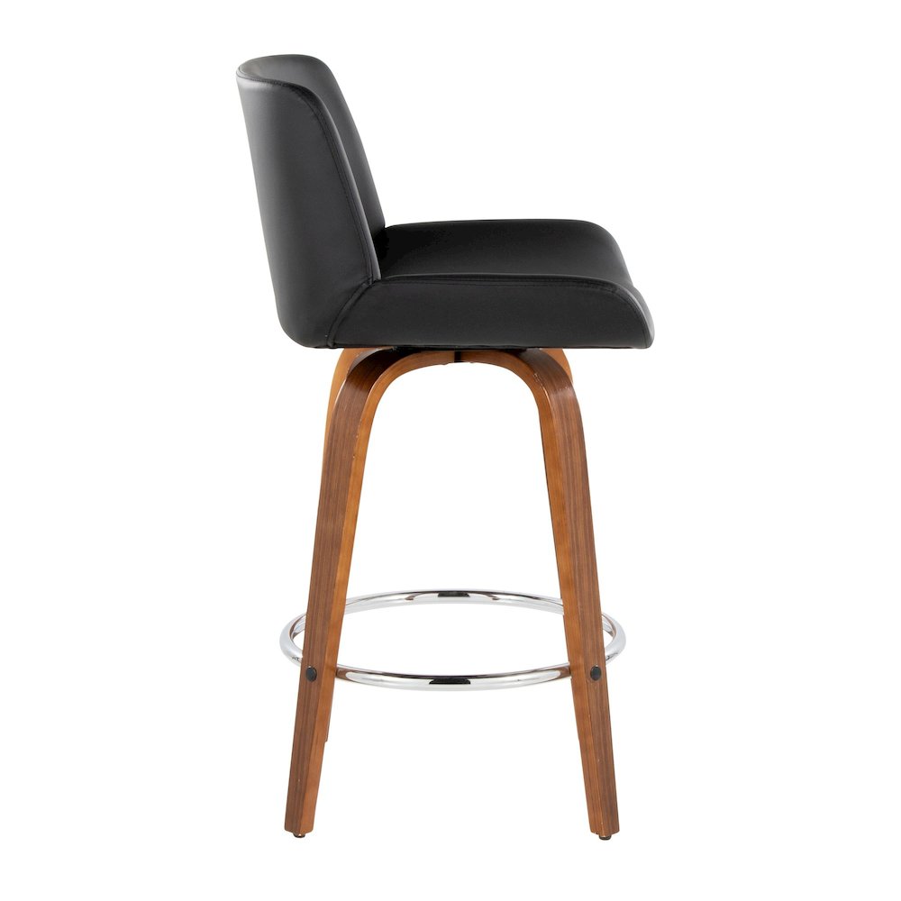Santi 24" Fixed-Height Counter Stool - Set of 2 in Walnut Wood