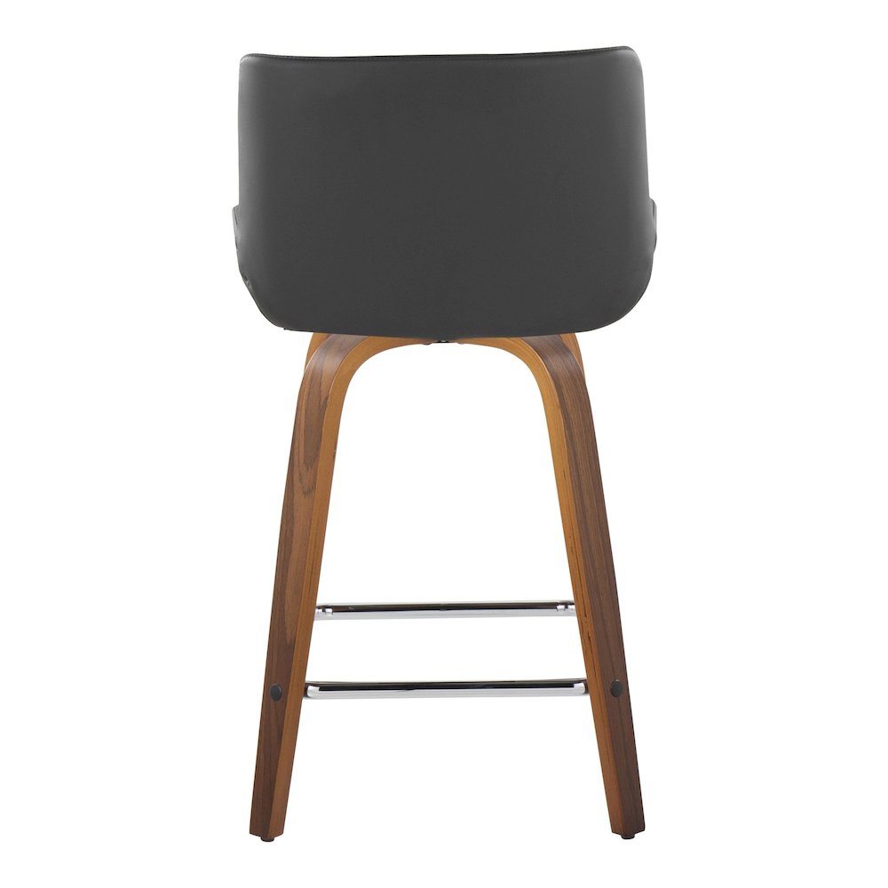 Santi 24" Fixed-Height Counter Stool - Set of 2 in Walnut Wood