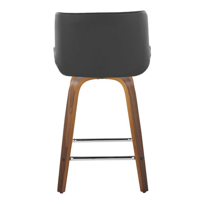 Santi 24" Fixed-Height Counter Stool - Set of 2 in Walnut Wood