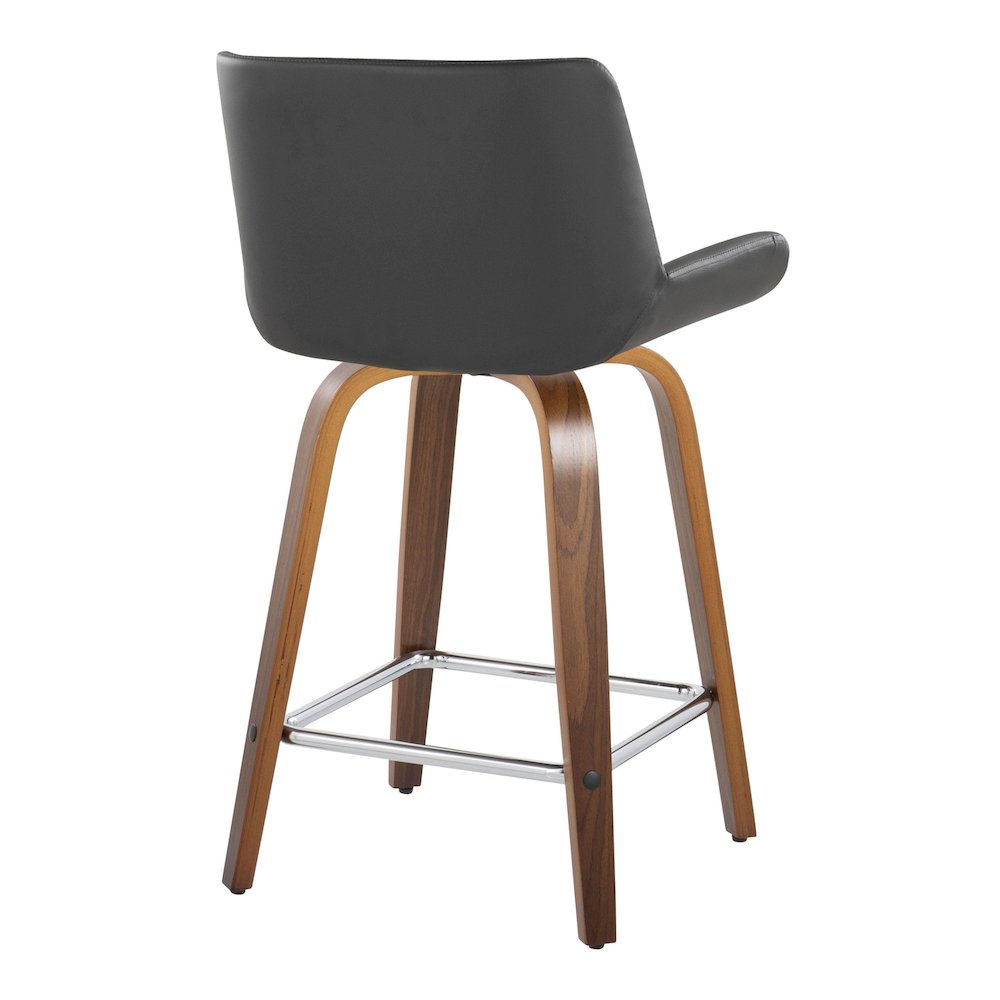 Santi 24" Fixed-Height Counter Stool - Set of 2 in Walnut Wood