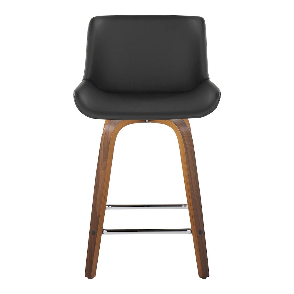Santi 24" Fixed-Height Counter Stool - Set of 2 in Walnut Wood