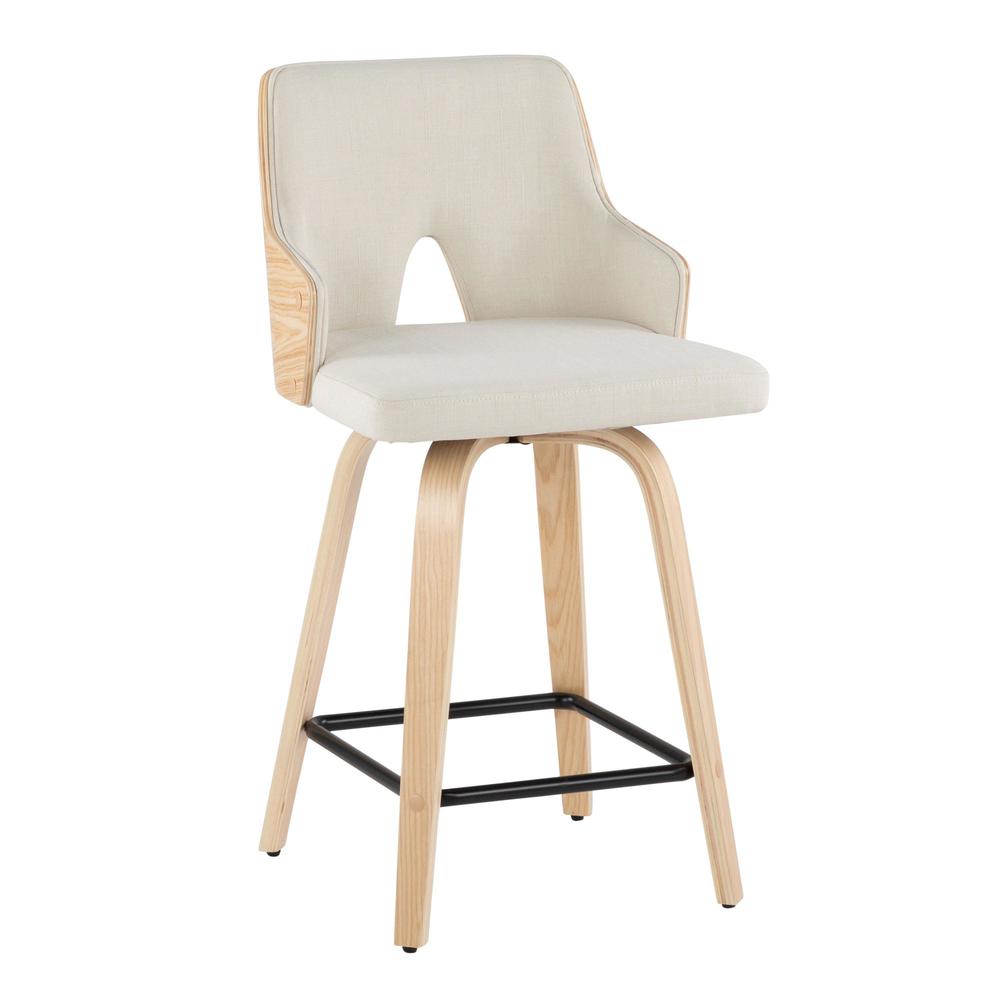 Beige Stella 24" Fixed-Height Counter Stool - Set of 2