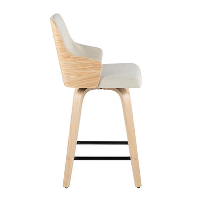 Beige Stella 24" Fixed-Height Counter Stool - Set of 2