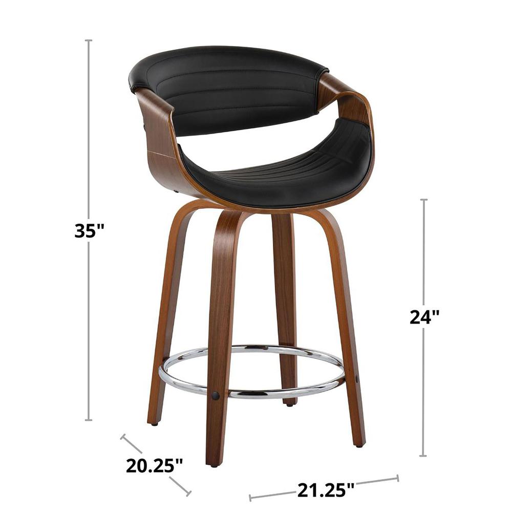 Brown Symphony 24" Fixed-Height Counter Stool - Set of 2