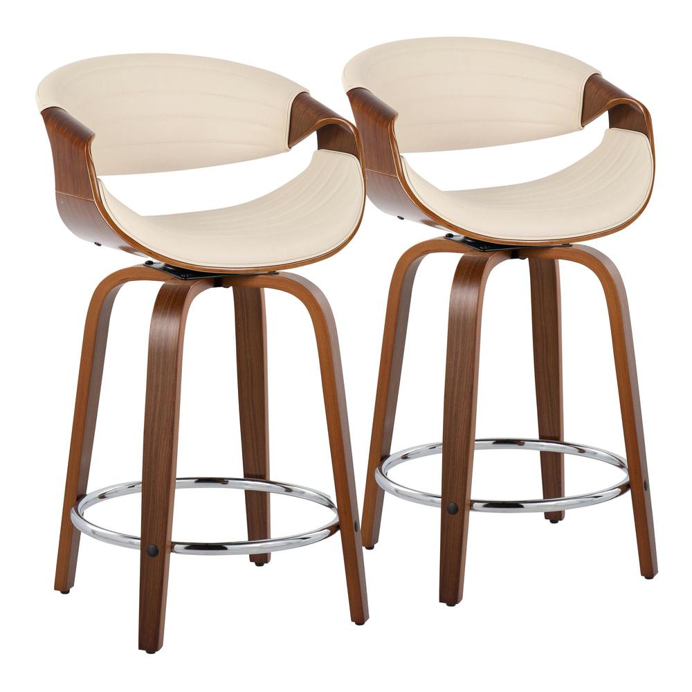 Brown Symphony 24" Fixed-Height Counter Stool - Set of 2