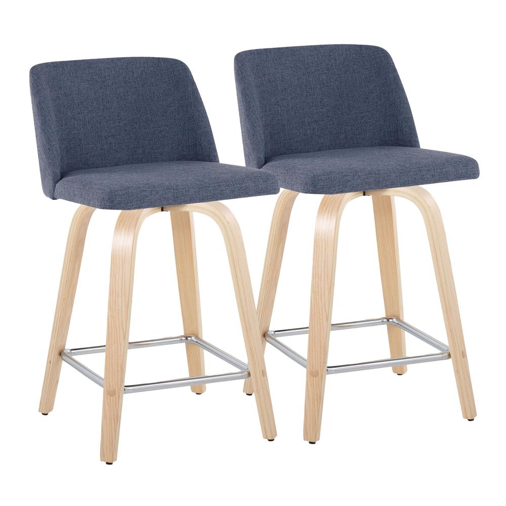 Brown Toriano 24" Fixed-Height Counter Stool - Set of 2