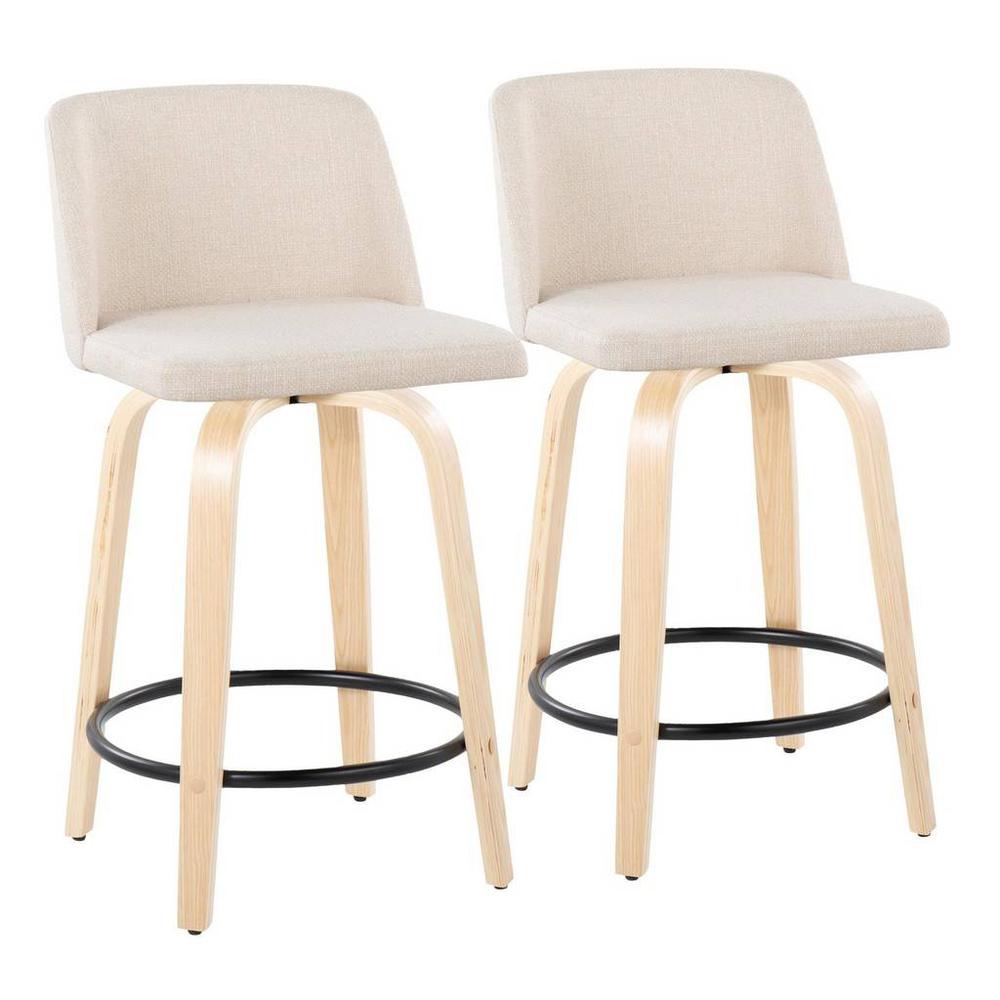 Brown Toriano 24" Fixed Height Counter Stool - Set of 2