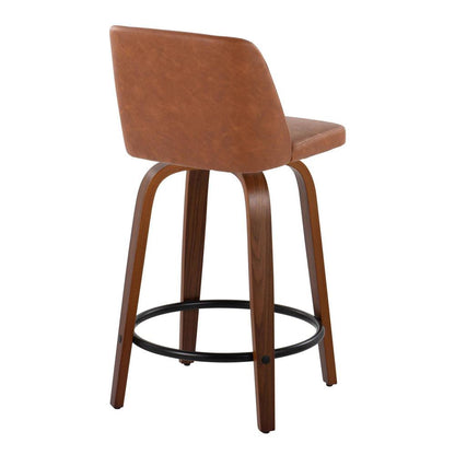 Brown Toriano 24" Fixed-Height Counter Stool - Set of 2