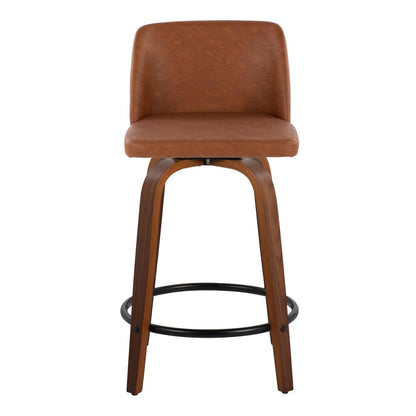 Brown Toriano 24" Fixed-Height Counter Stool - Set of 2