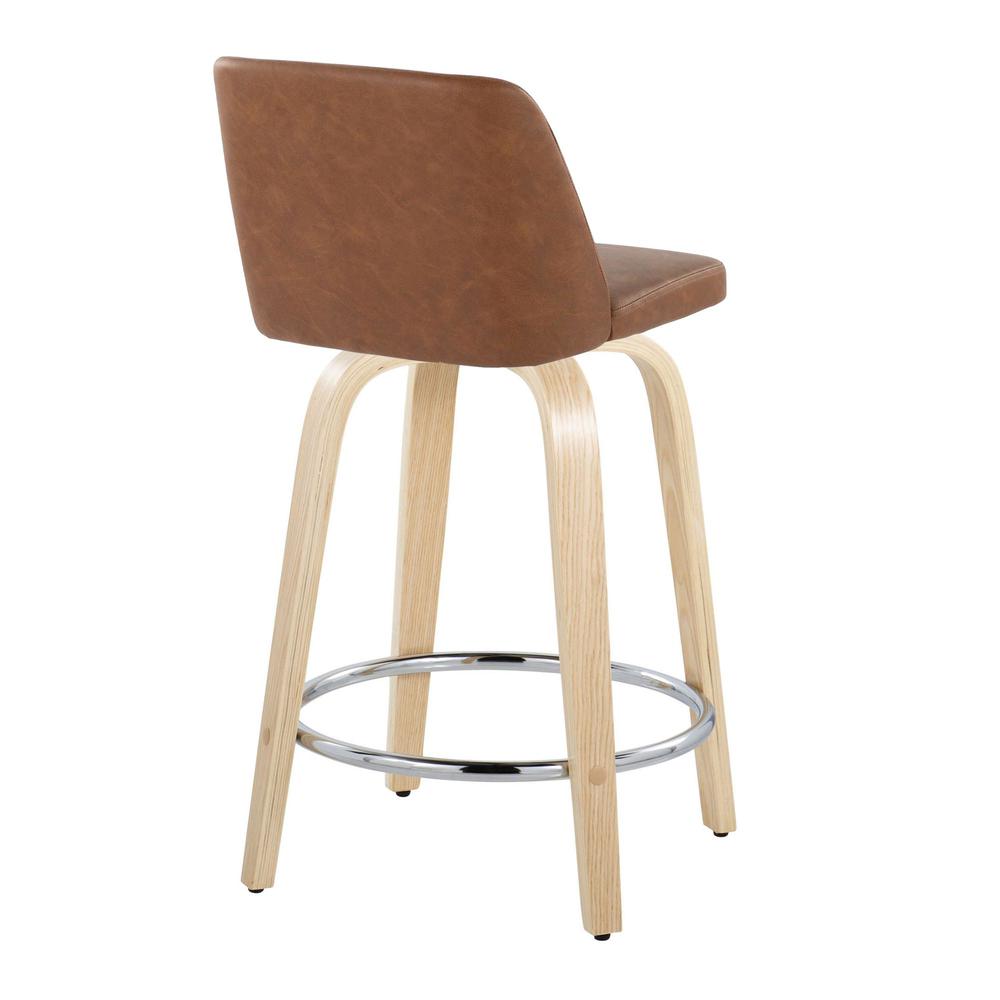 Brown Toriano 24" Fixed-Height Counter Stool - Set of 2