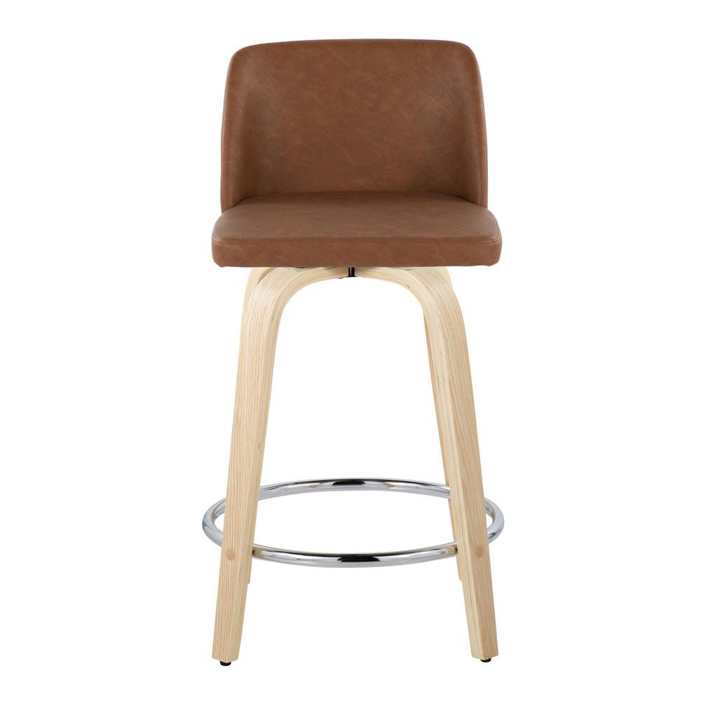 Brown Toriano 24" Fixed-Height Counter Stool - Set of 2