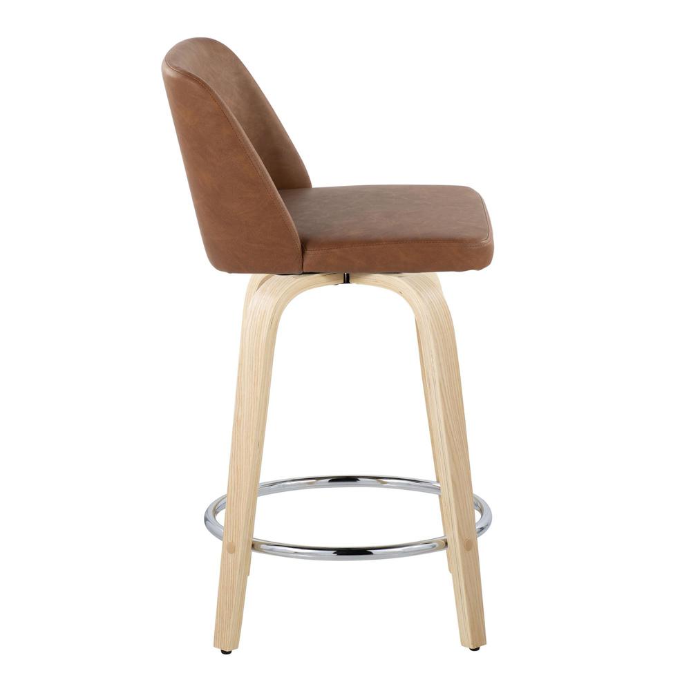 Brown Toriano 24" Fixed-Height Counter Stool - Set of 2