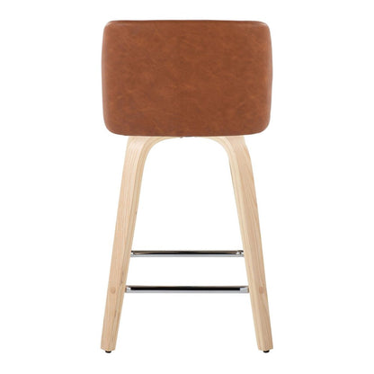 Brown Toriano 24" Fixed Height Counter Stool - Set of 2