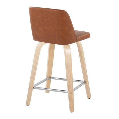 Brown Toriano 24" Fixed Height Counter Stool - Set of 2
