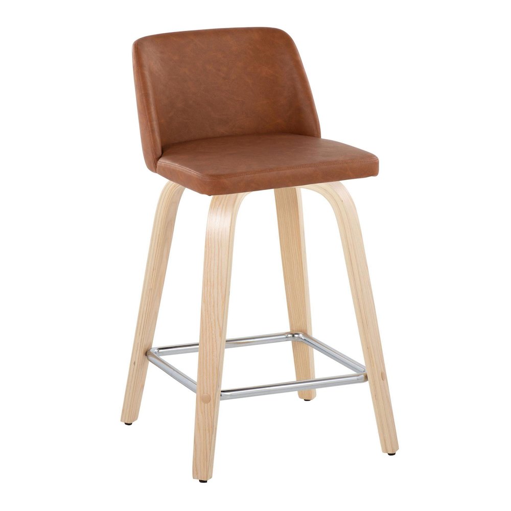 Brown Toriano 24" Fixed Height Counter Stool - Set of 2