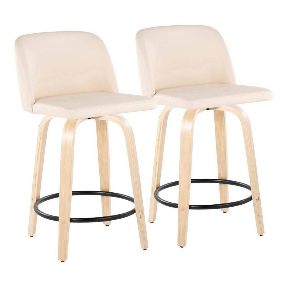 Brown Toriano 24" Fixed Height Counter Stool - Set of 2