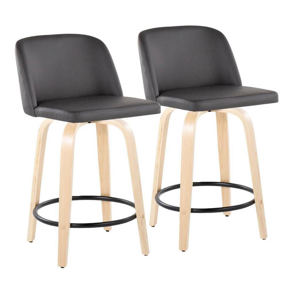 Brown Toriano 24" Fixed Height Counter Stool - Set of 2