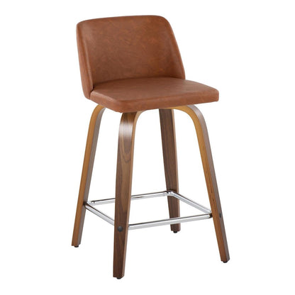 Brown Toriano 24" Fixed Height Counter Stool - Set of 2