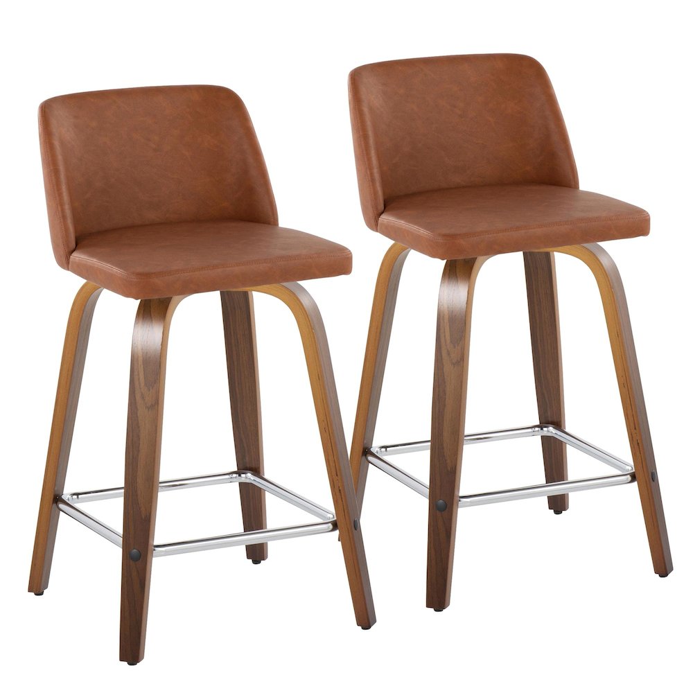 Brown Toriano 24" Fixed Height Counter Stool - Set of 2
