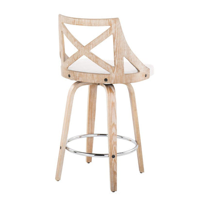 Clear Charlotte 26" Fixed-Height Counter Stool - Set of 2