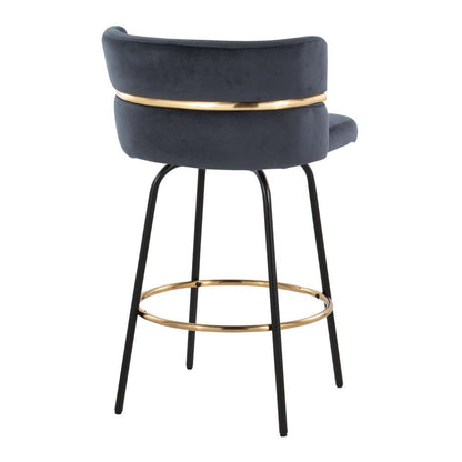 Black Cinch Claire 26" Fixed-Height Counter Stool - Set of 2