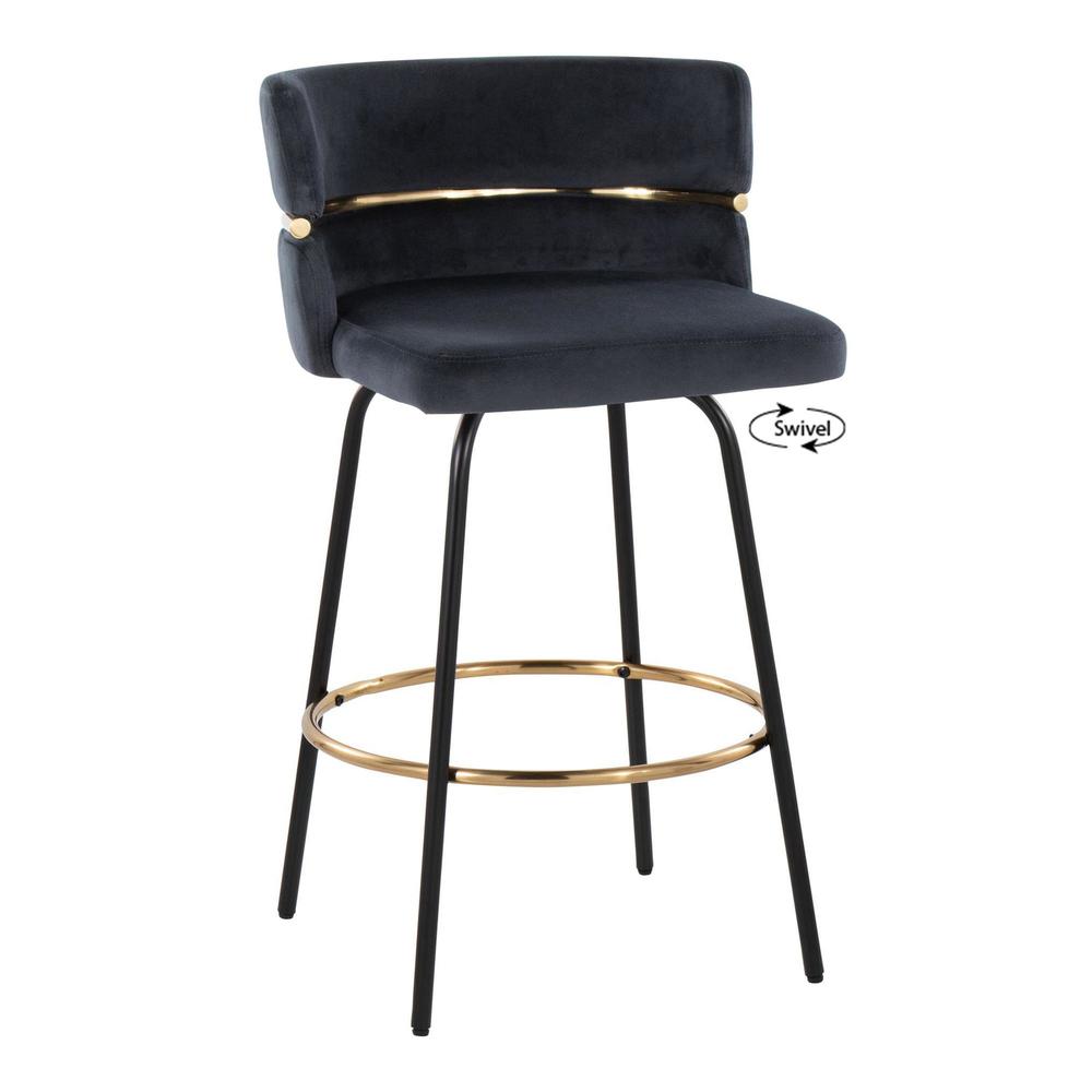 Black Cinch Claire 26" Fixed-Height Counter Stool - Set of 2