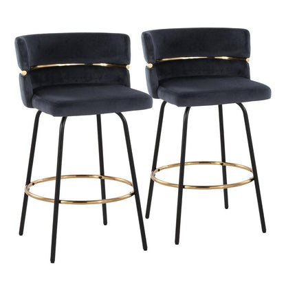 Black Cinch Claire 26" Fixed-Height Counter Stool - Set of 2