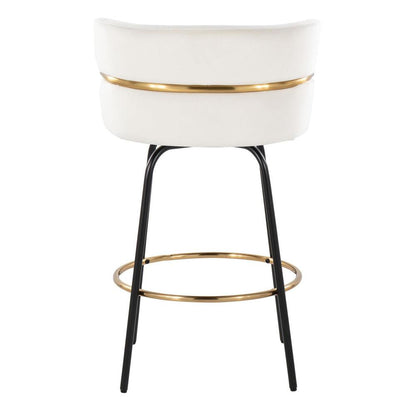 Beige Cinch Claire 26" Fixed-Height Counter Stool - Set of 2