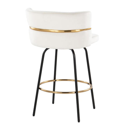Beige Cinch Claire 26" Fixed-Height Counter Stool - Set of 2