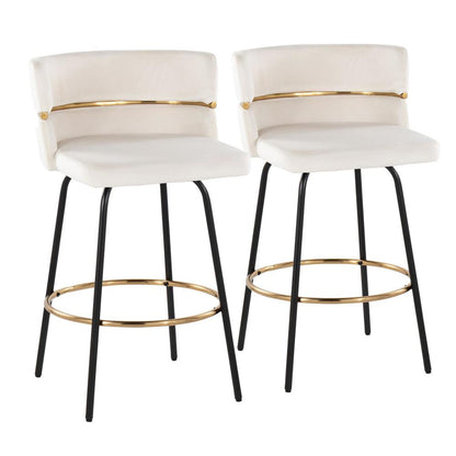 Beige Cinch Claire 26" Fixed-Height Counter Stool - Set of 2