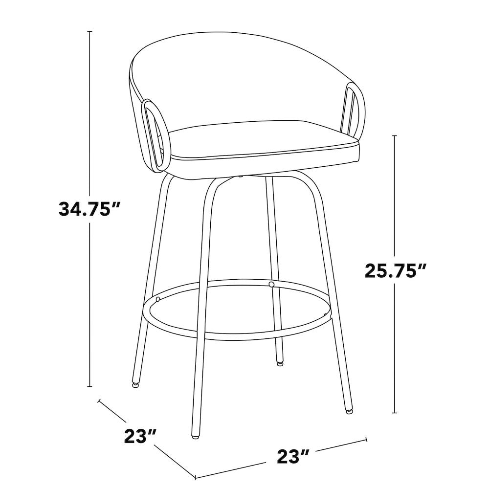Claire 26" Fixed-Height Counter Stool - Set of 2