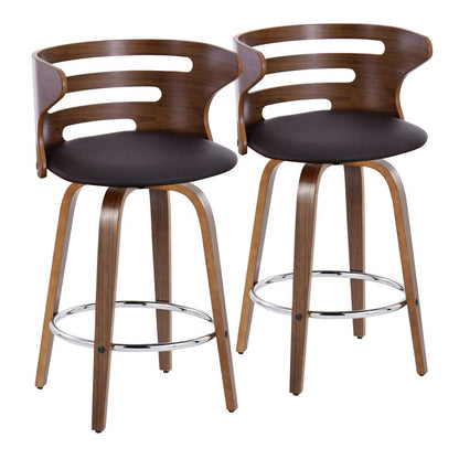 Brown Cosini 26" Fixed-Height Counter Stool - Set of 2