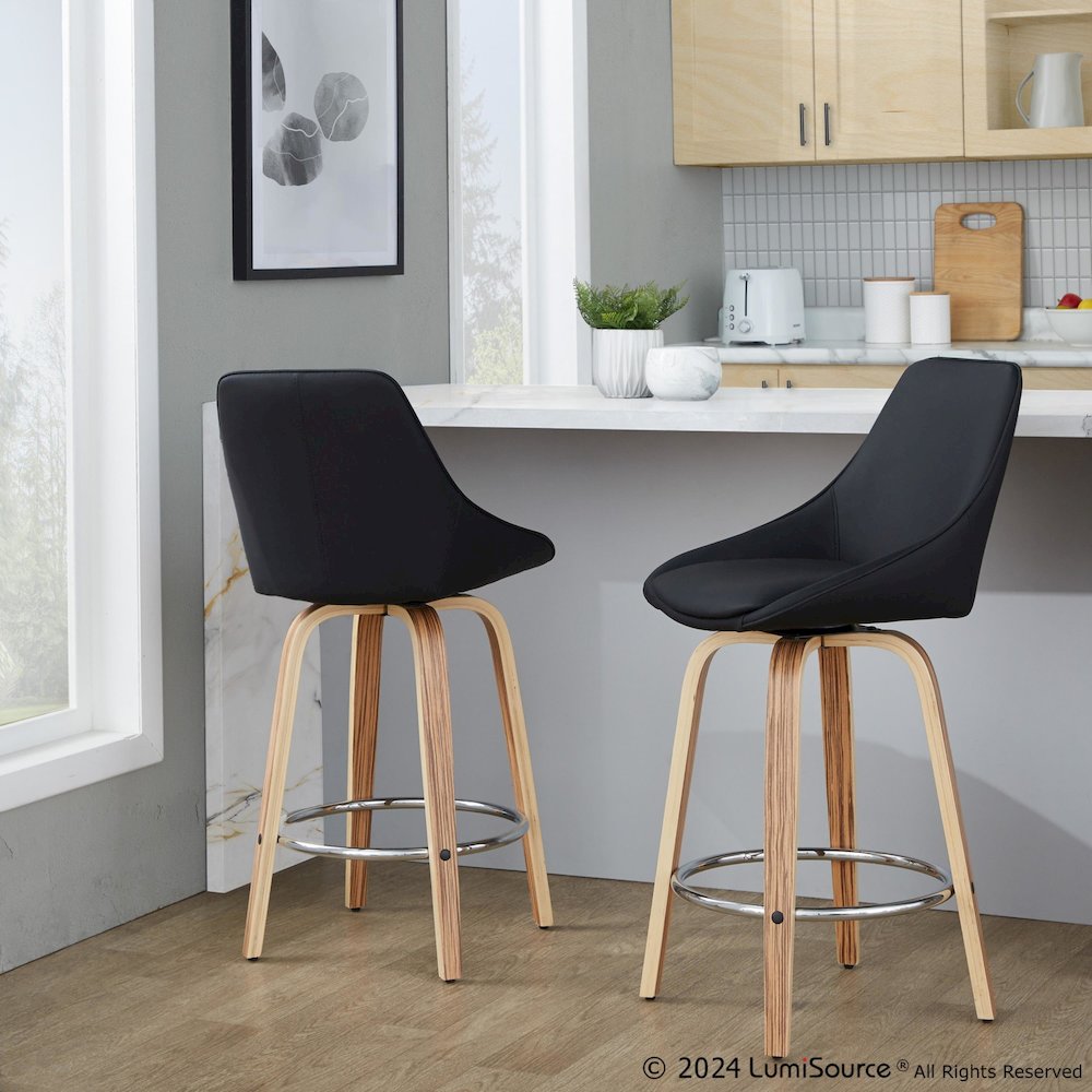 Diana 26" Fixed-Height Counter Stool - Set of  2